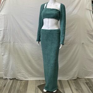 Three piece skirt set with crop top and shrug Dolls Kill 🦋